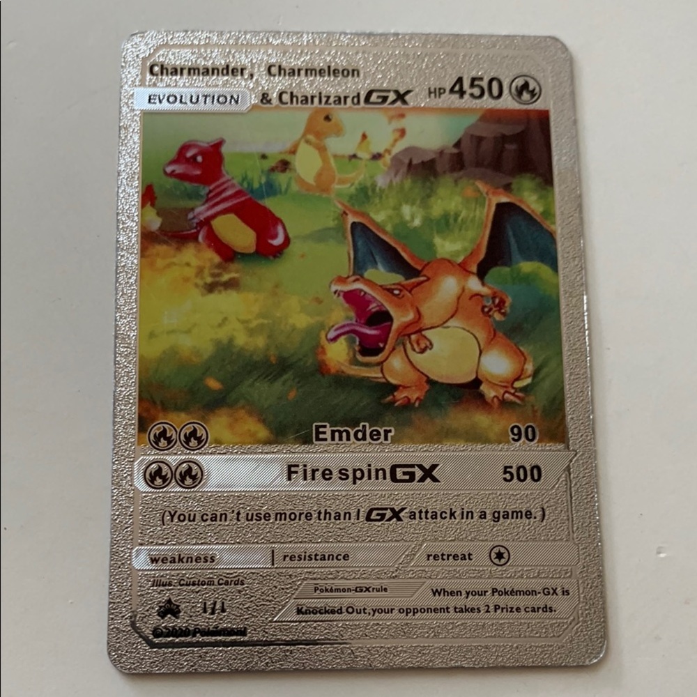 Charizard GX Silver Trading Card